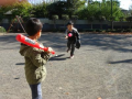 神社で野球→ビービー弾拾い
