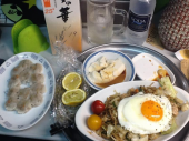 朝のカレーと冷奴焼きそば 画像2