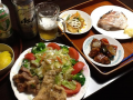 タイ塩焼き他充実の夕食だ