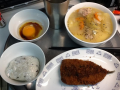 いわしフライ大根入とん汁