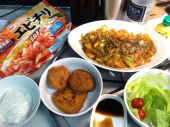 フライものとエビチリ定食 画像2