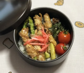 肉巻きアスパラ丼 画像1
