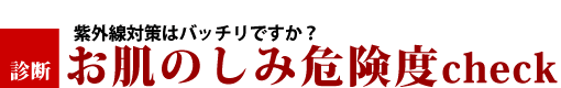 お肌のシミ危険度チェック